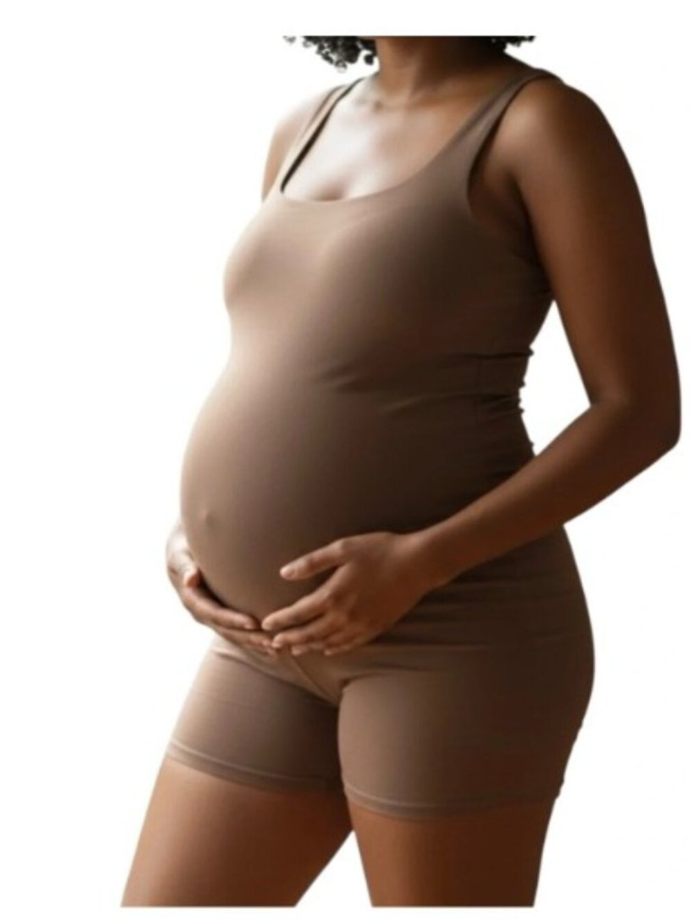 Isabel by Ingrid & Isabel Maternity Short Unitard Taupe Size M